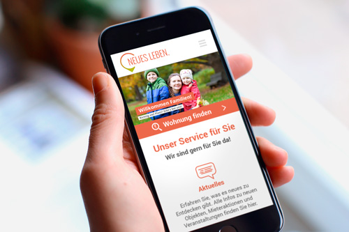 Auch auf dem Smartphone bewährt sich das neue Logo und Corporate Design.