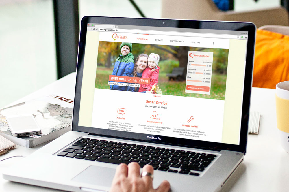 Webdesign auf der Basis des relaunchten Corporate Designs.