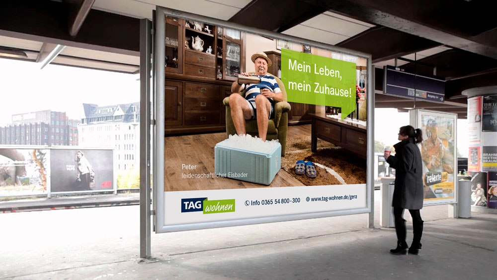 Plakatkampagne, Imagewerbung für Unternehmen der Wohnungswirtschaft